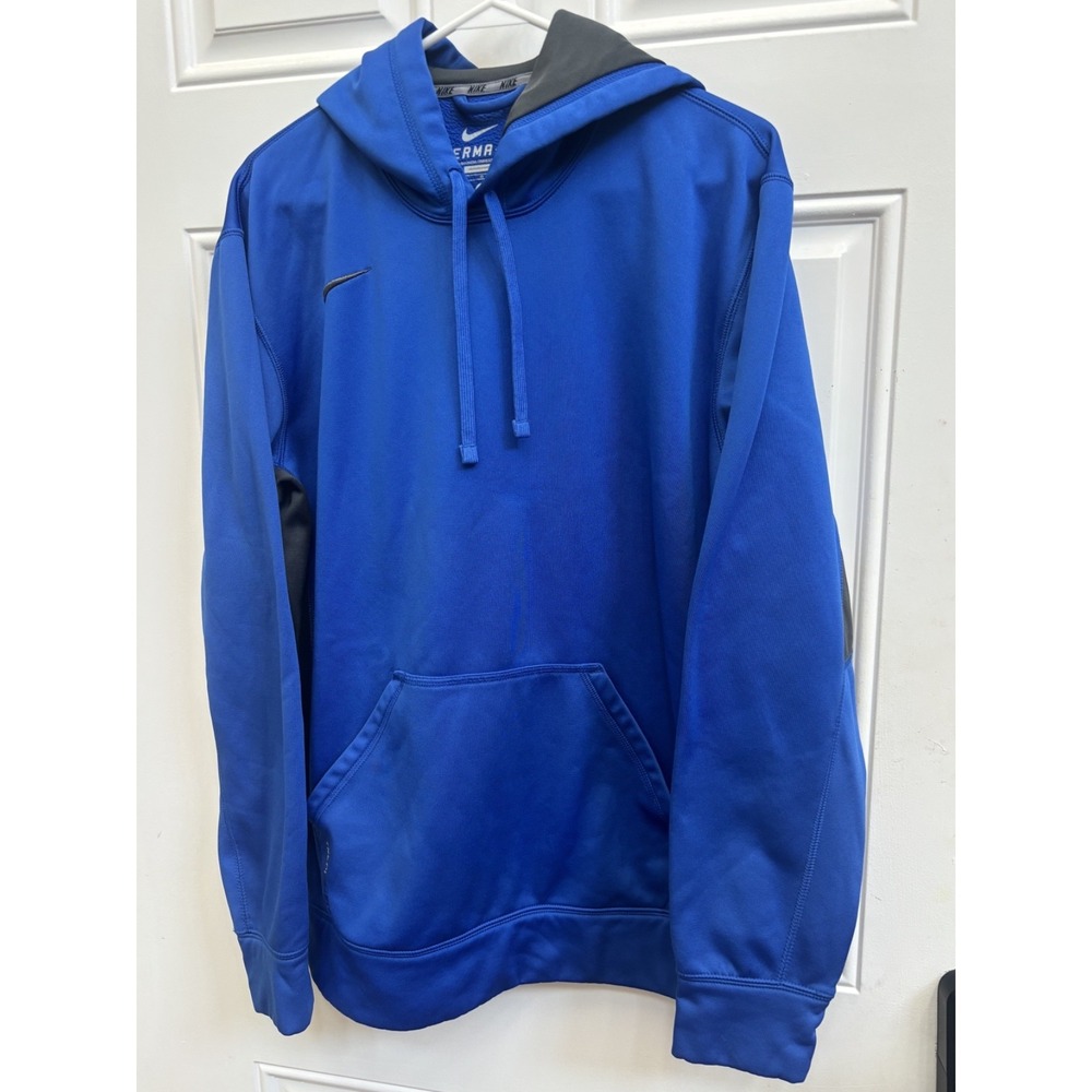 Nike Therma Fit Hoodie Fleece‎ Sweatshirt  Mens Size L Blue